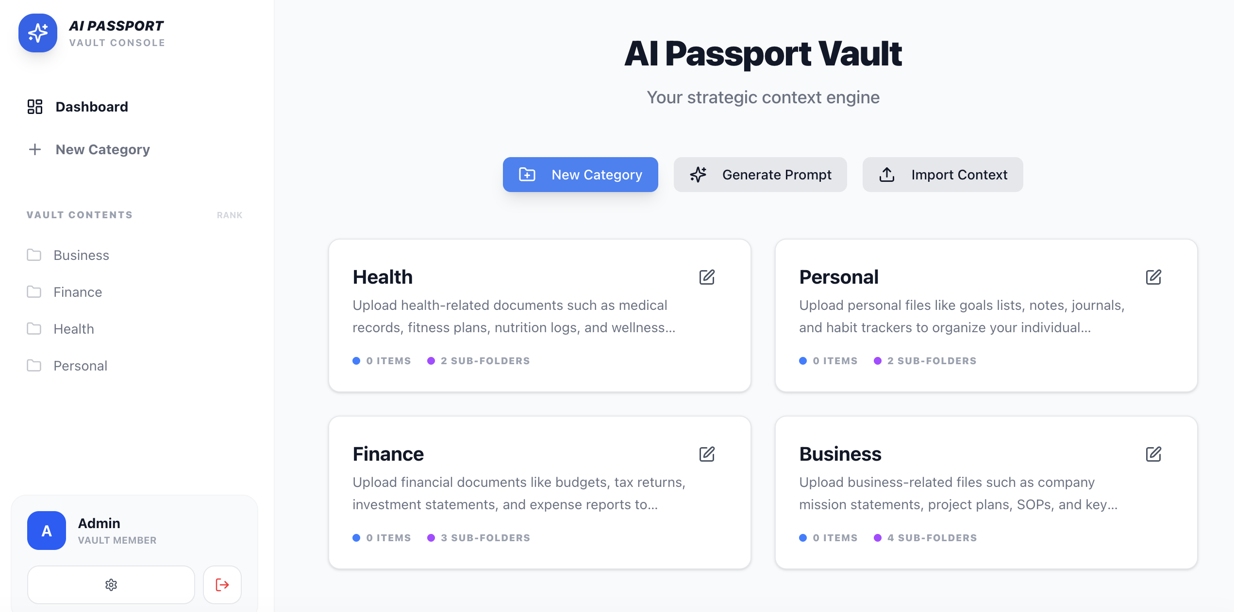 AI Passport Vault Security Interface