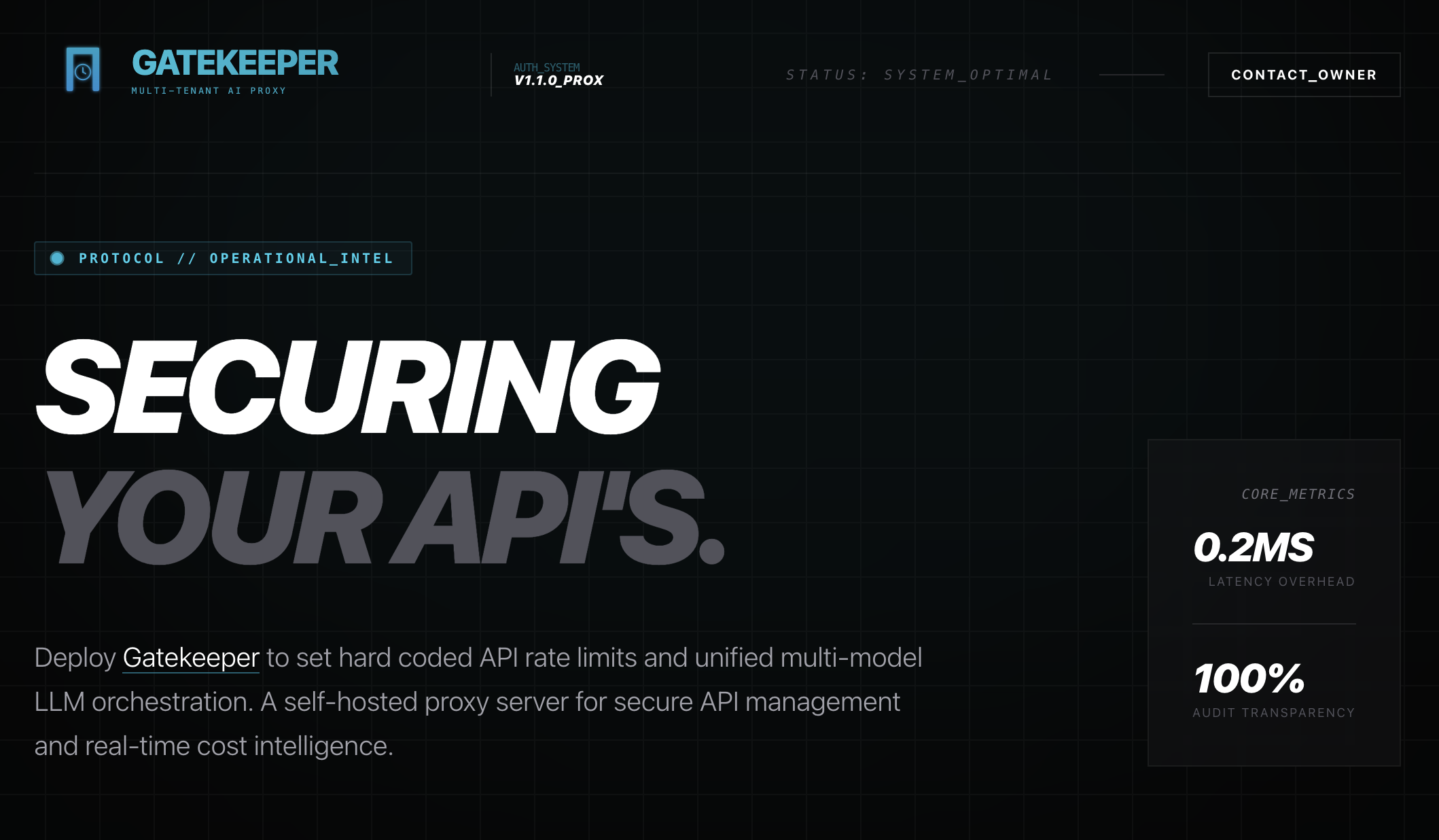 Gatekeeper API Proxy Dashboard
