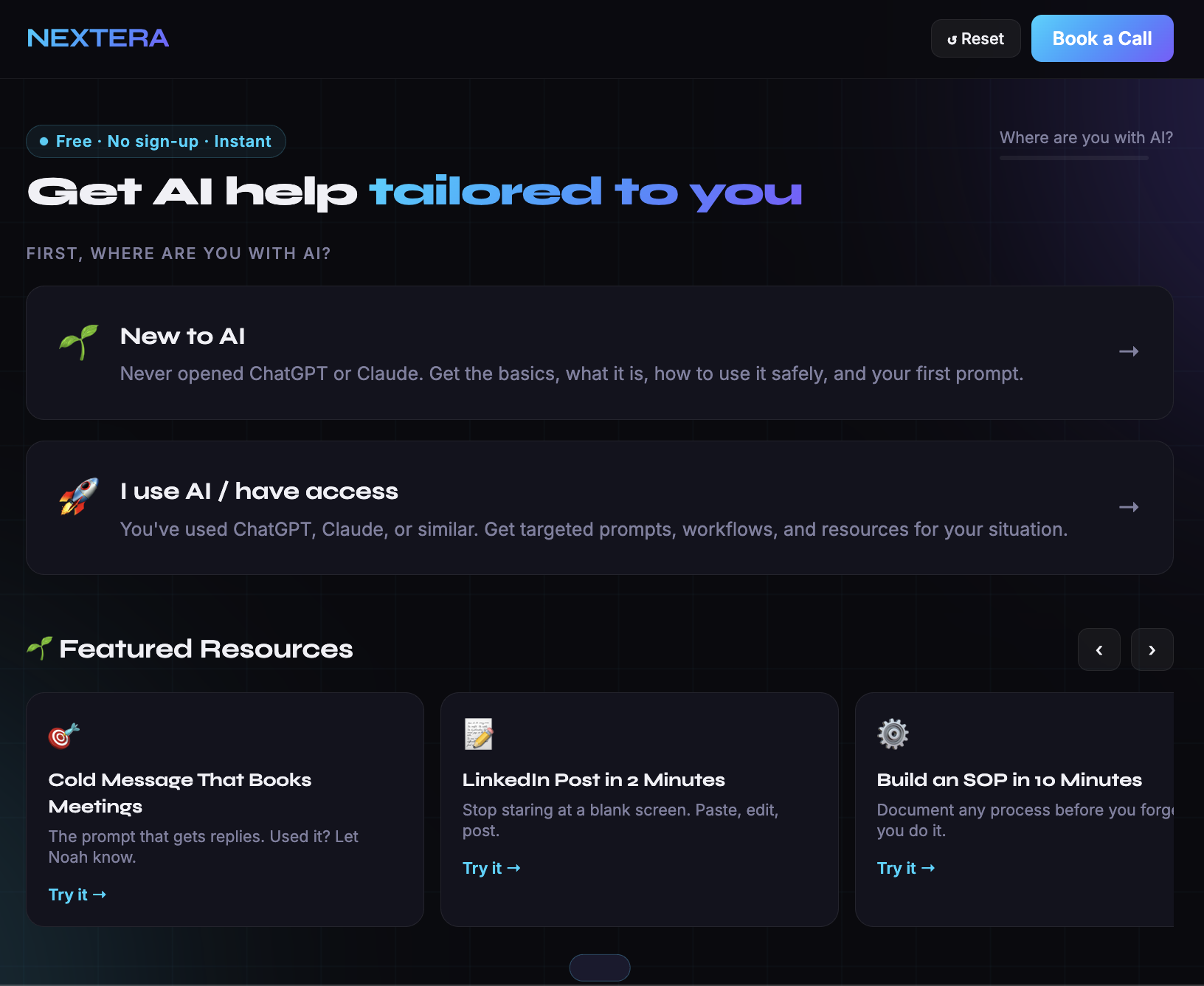 Nextera AI Hub Interactive Prompt Tool